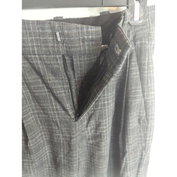 Zara Gray Plaid Pleated Hi Rise Pants Women's  XS Preppy Academia Modest - Picture 5 of 12